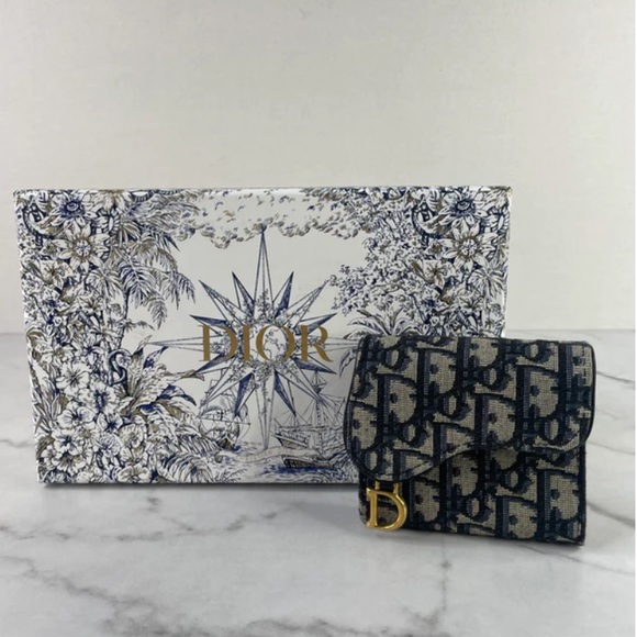 Christian Dior SADDLE LOTUS WALLET Dior Oblique Jacquard - Picture 2 of 5